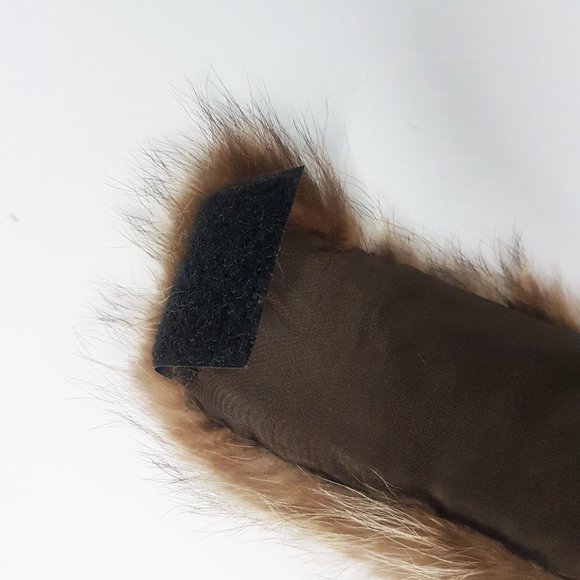 Brown Raccoon Short Fur Scarf, Vintage Raccoon Fur Headband, Raccoon Fur Earmuff - Picture 6 of 10